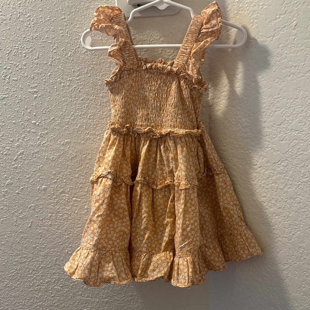 Andy & Evan Yellow Floral Ruffle Dress